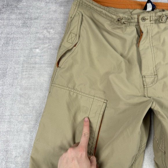 GAP Pants Mens Large Beige Y2K Windbreaker Nylon Baggy Utility Paratrooper Cargo - Picture 6 of 16